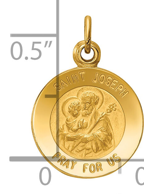 14k Saint Joseph Medal Charm-XAC223