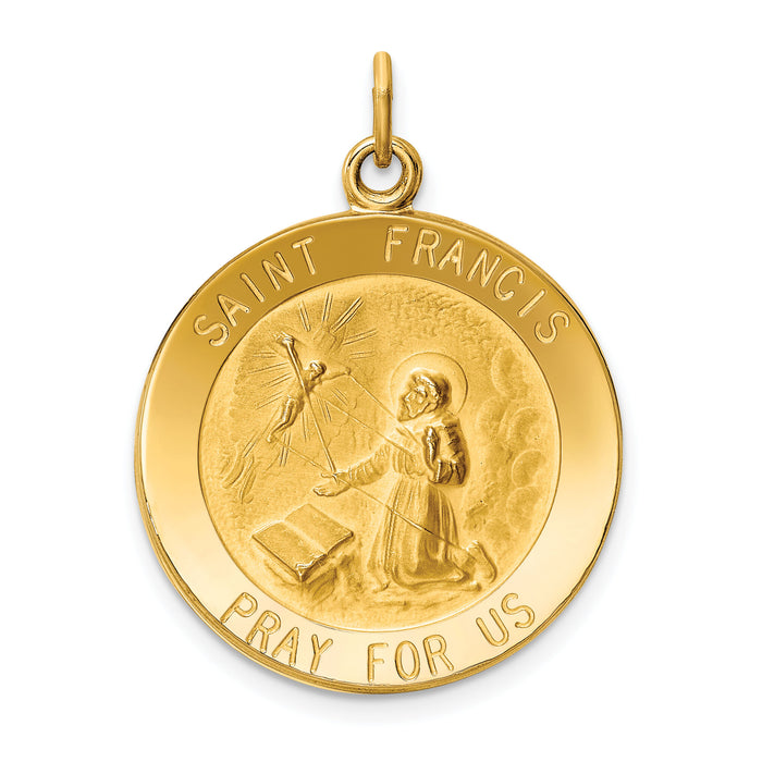 14k Saint Francis Medal Pendant-XAC226