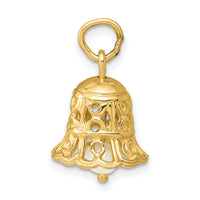 14k 3D Wedding Bell w/ Fresh Water Cultured Pearl Charm-XAC278
