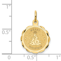 14k Merry Christmas Disc Charm-XAC34