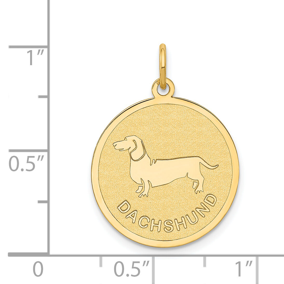 14k Dachshund Disc Charm-XAC367