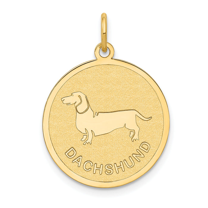 14k Dachshund Disc Charm-XAC367
