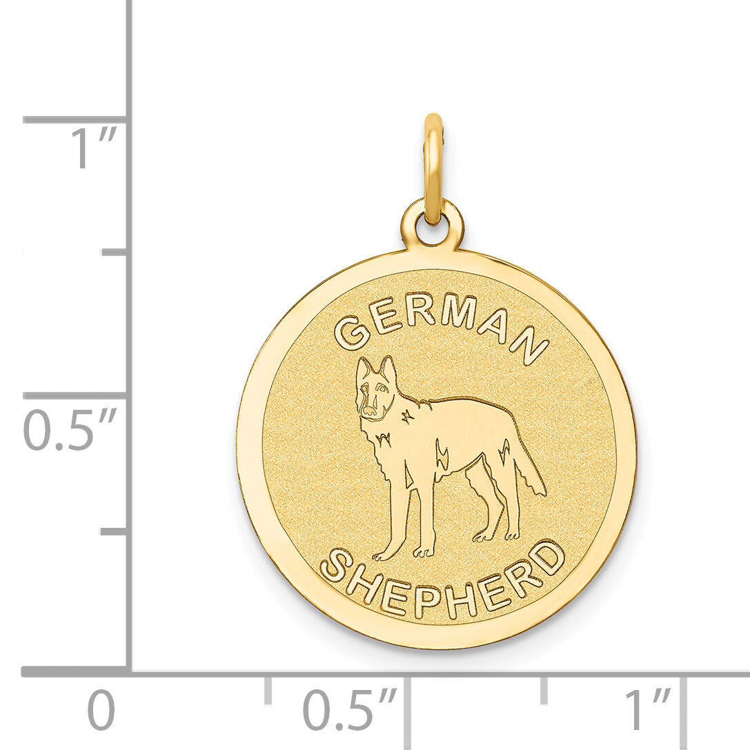 14k German Shepherd Disc Charm-XAC370