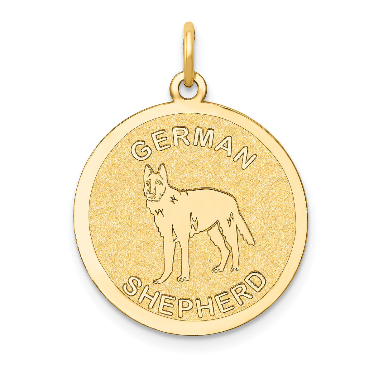 14k German Shepherd Disc Charm-XAC370