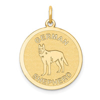 14k German Shepherd Disc Charm-XAC370