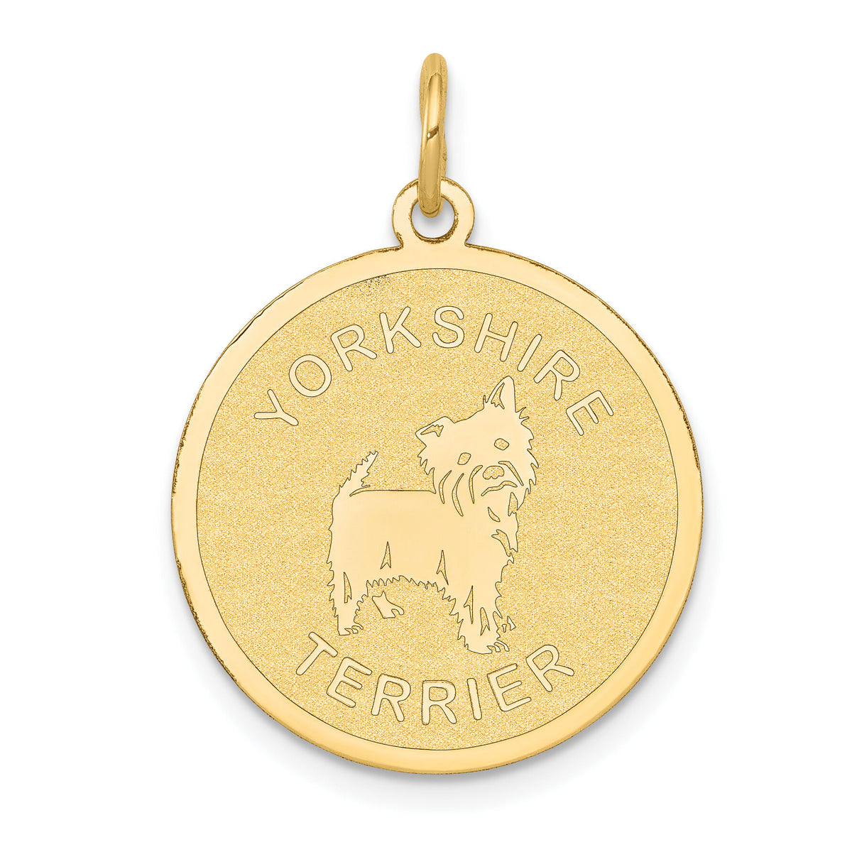 14k Yorkshire Terrier Disc Charm-XAC383