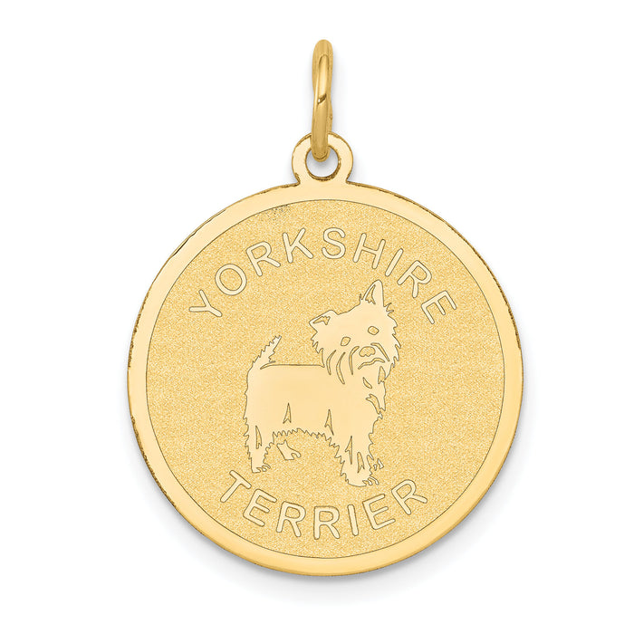 14k Yorkshire Terrier Disc Charm-XAC383