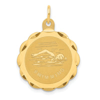 14k Swimming Disc Charm-XAC393