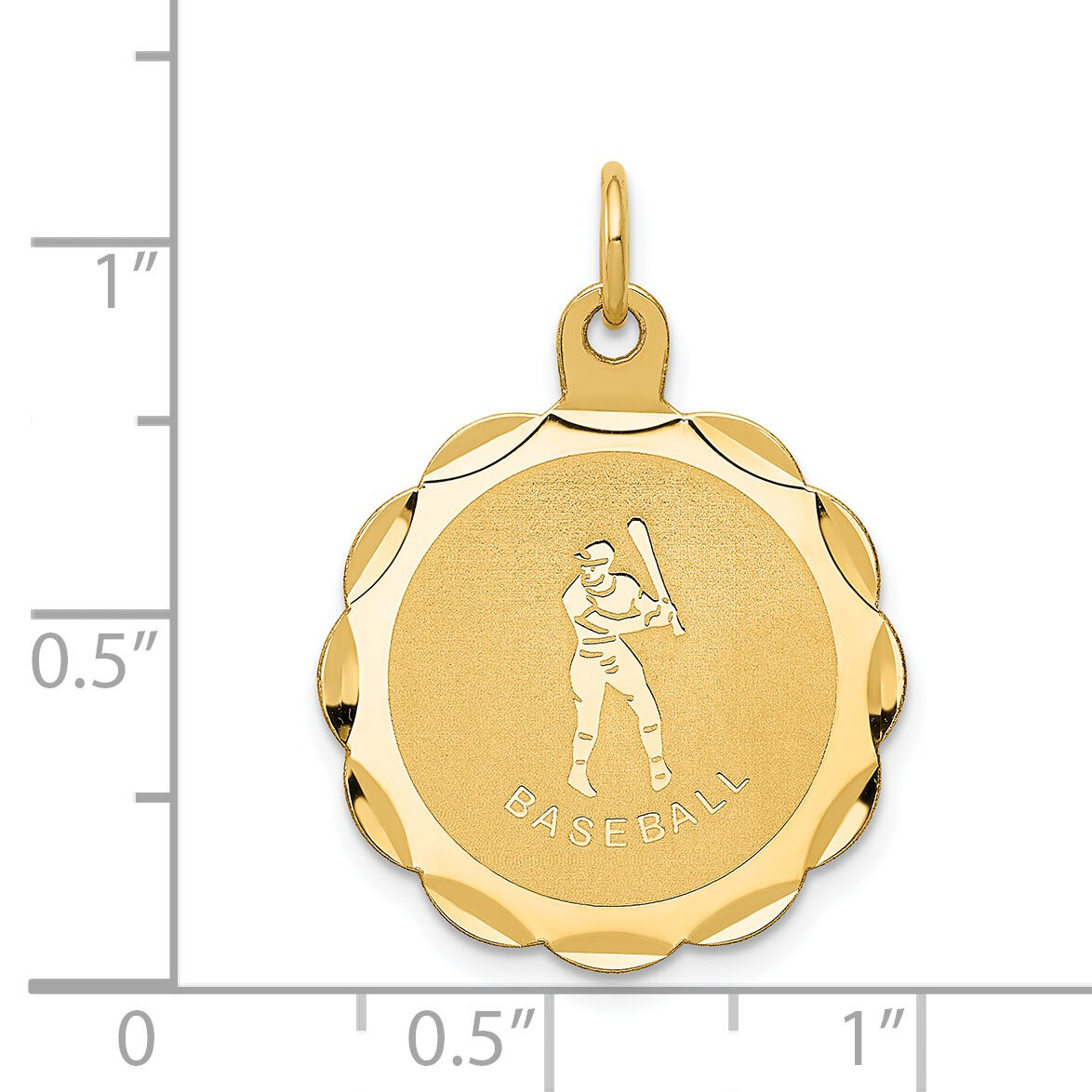 14k Baseball Disc Charm-XAC406