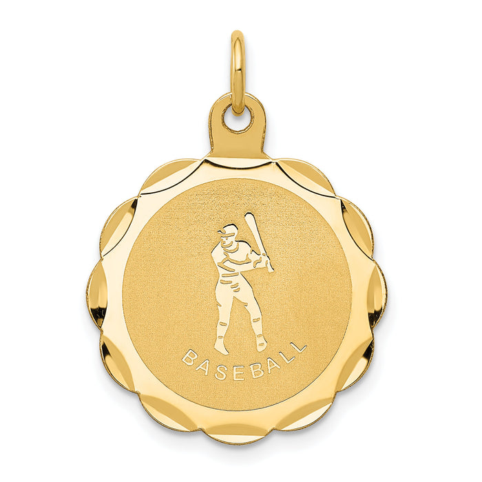 14k Baseball Disc Charm-XAC406