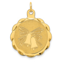 14k Wedding Bells Engraveable Disc Charm-XAC463