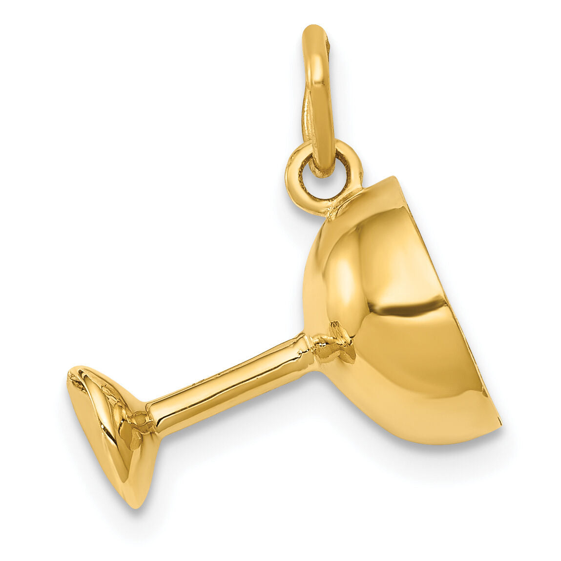 14k 3D Champagne Glass Charm-XAC482