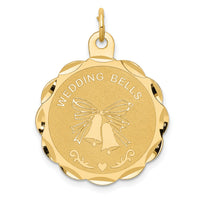 14K WEDDING BELLS Engraveable Disc Charm-XAC483
