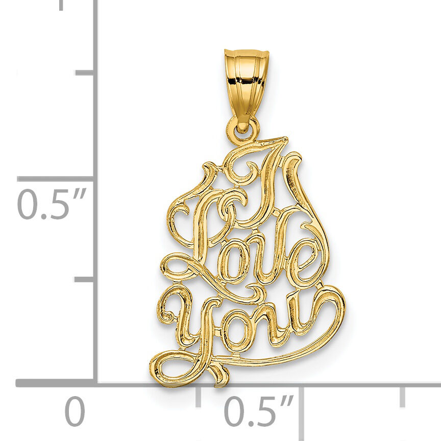 14K I LOVE YOU Script Charm-XAC485