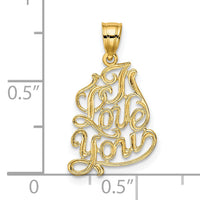 14K I LOVE YOU Script Charm-XAC485