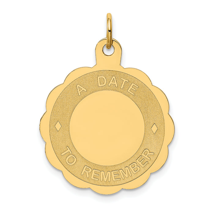 14K A DATE TO REMEMBER Disc Charm-XAC553