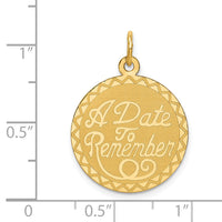 14K A DATE TO REMEMBER Disc Charm-XAC557