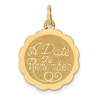 14K A DATE TO REMEMBER Disc Charm-XAC565