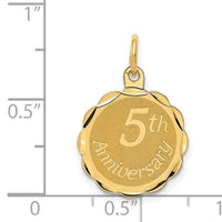 14K Happy 5th ANNIVERSARY Charm-XAC577