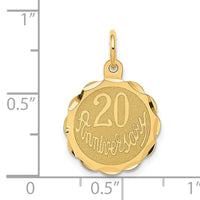 14K Happy 20th ANNIVERSARY Charm-XAC579