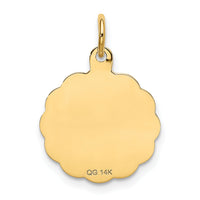 14k Polished ITâ€™S A BOY Scalloped Disc Charm-XAC6