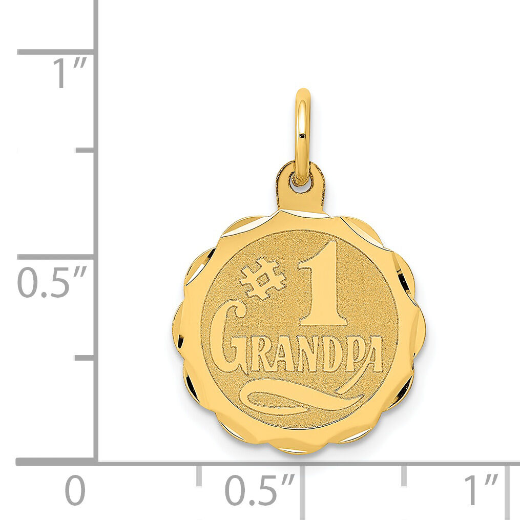 14k #1 GRANDPA Disc Charm-XAC613