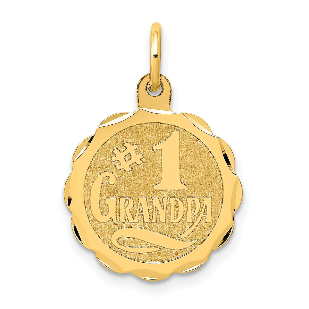 14k #1 GRANDPA Disc Charm-XAC613