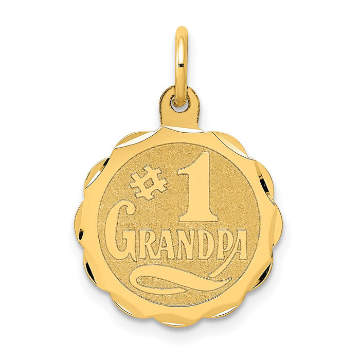 14k #1 GRANDPA Disc Charm-XAC613
