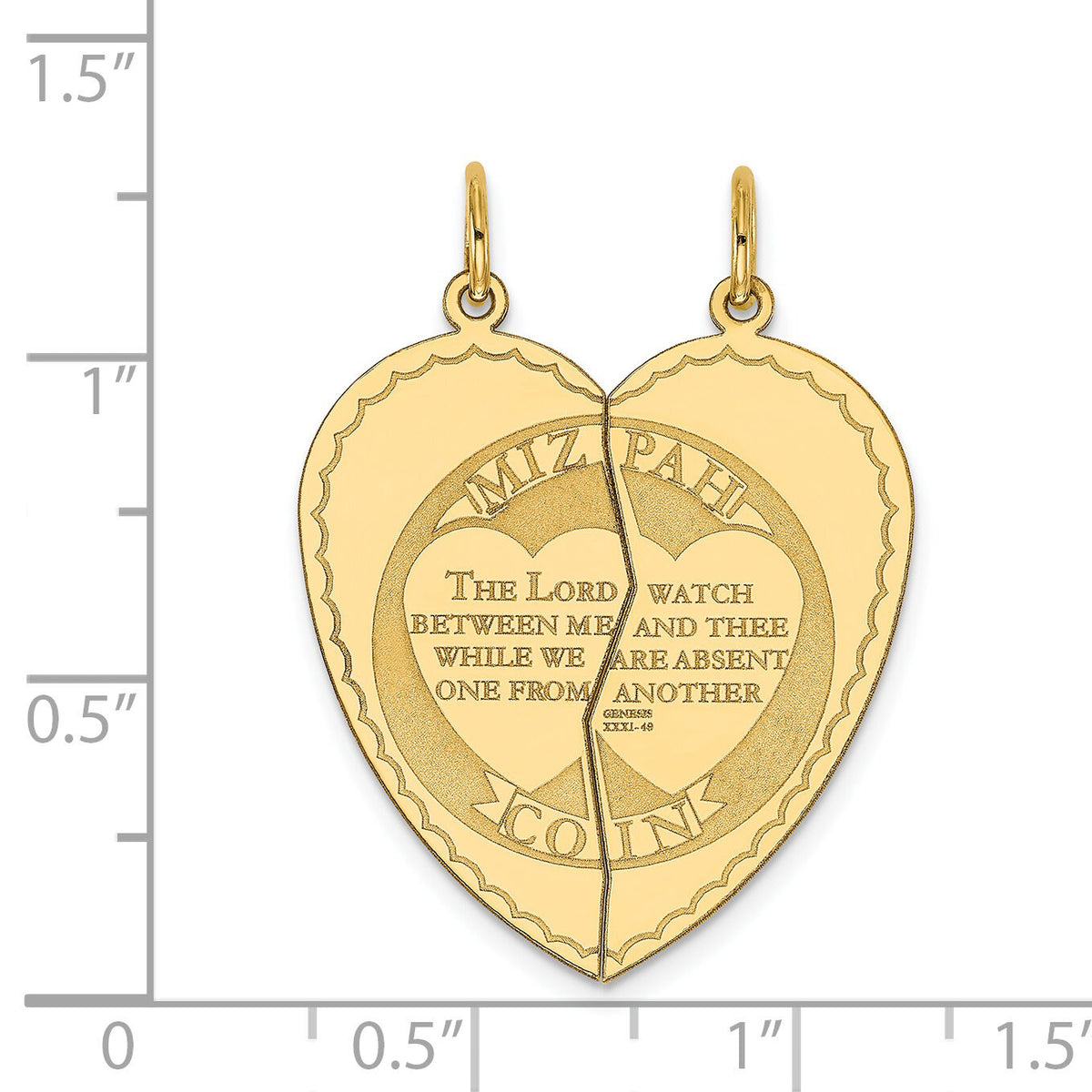 14K 2-piece Mizpah Charm-XAC637
