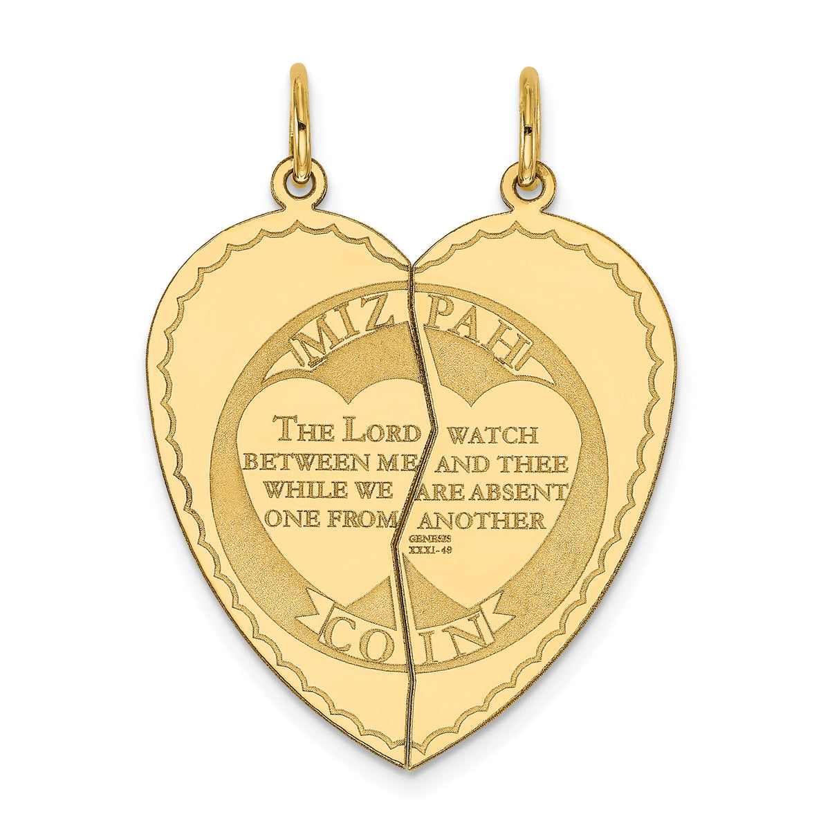 14K 2-piece Mizpah Charm-XAC637