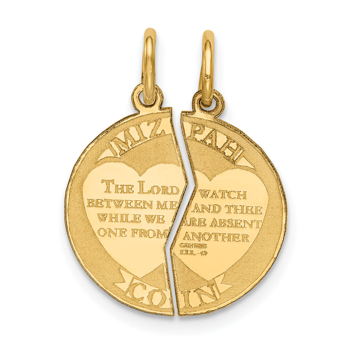 14K 2-piece Mizpah Charm-XAC640