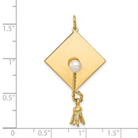 14k Graduation Cap with FW Cultured Pearl Charm-XAC703