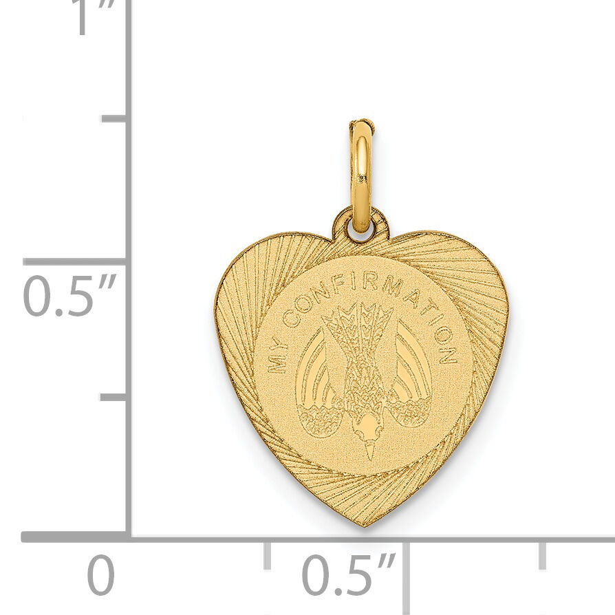 14k My Confirmation Heart Disc Charm-XAC725