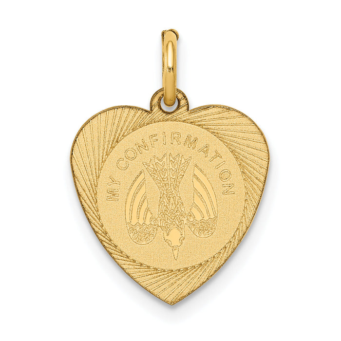 14k My Confirmation Heart Disc Charm-XAC725