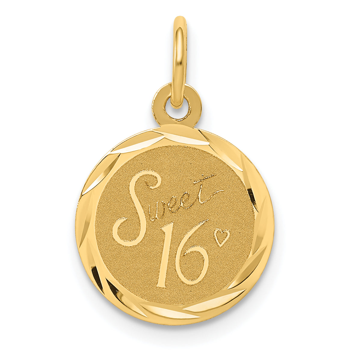 14k SWEET 16 Disc Charm-XAC745