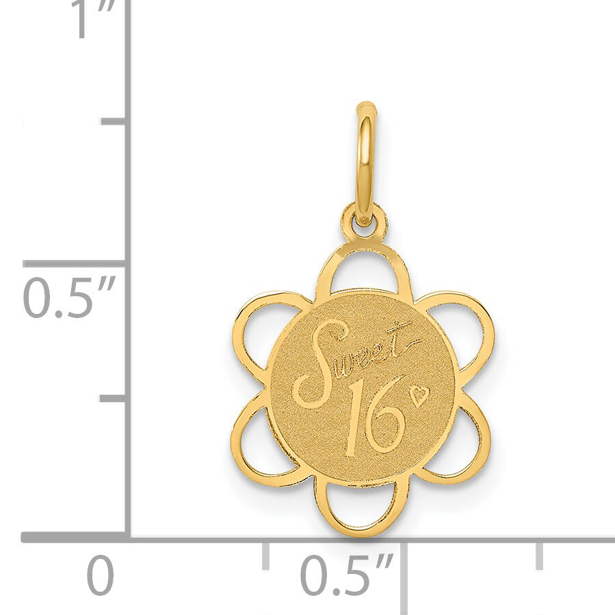 14k SWEET 16 Disc Charm-XAC746