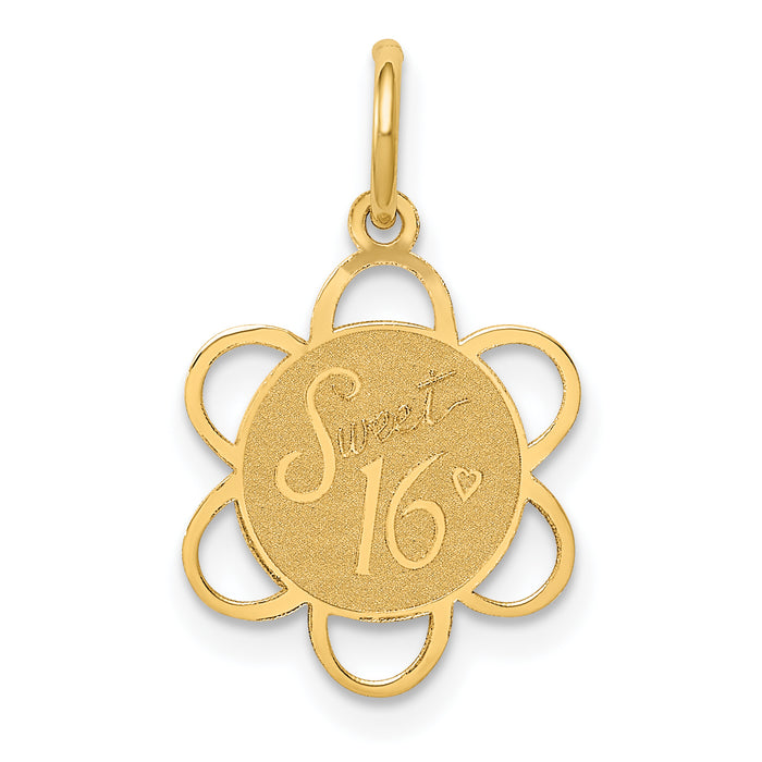 14k SWEET 16 Disc Charm-XAC746