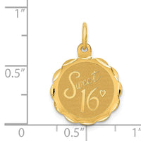 14k SWEET 16 Disc Charm-XAC748