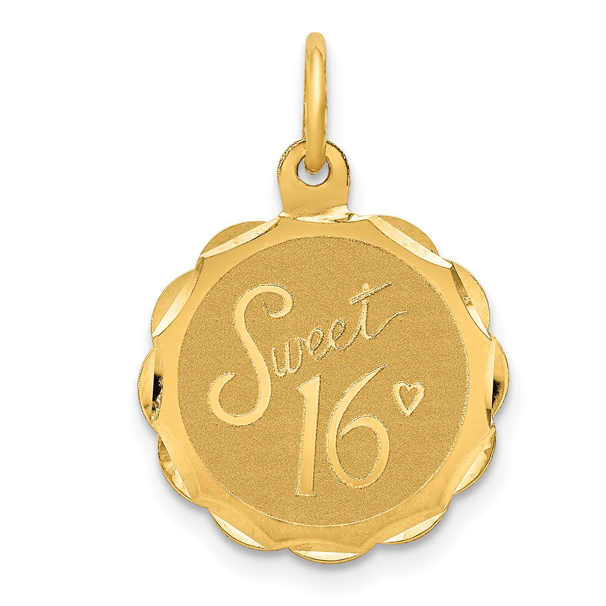 14k SWEET 16 Disc Charm-XAC748