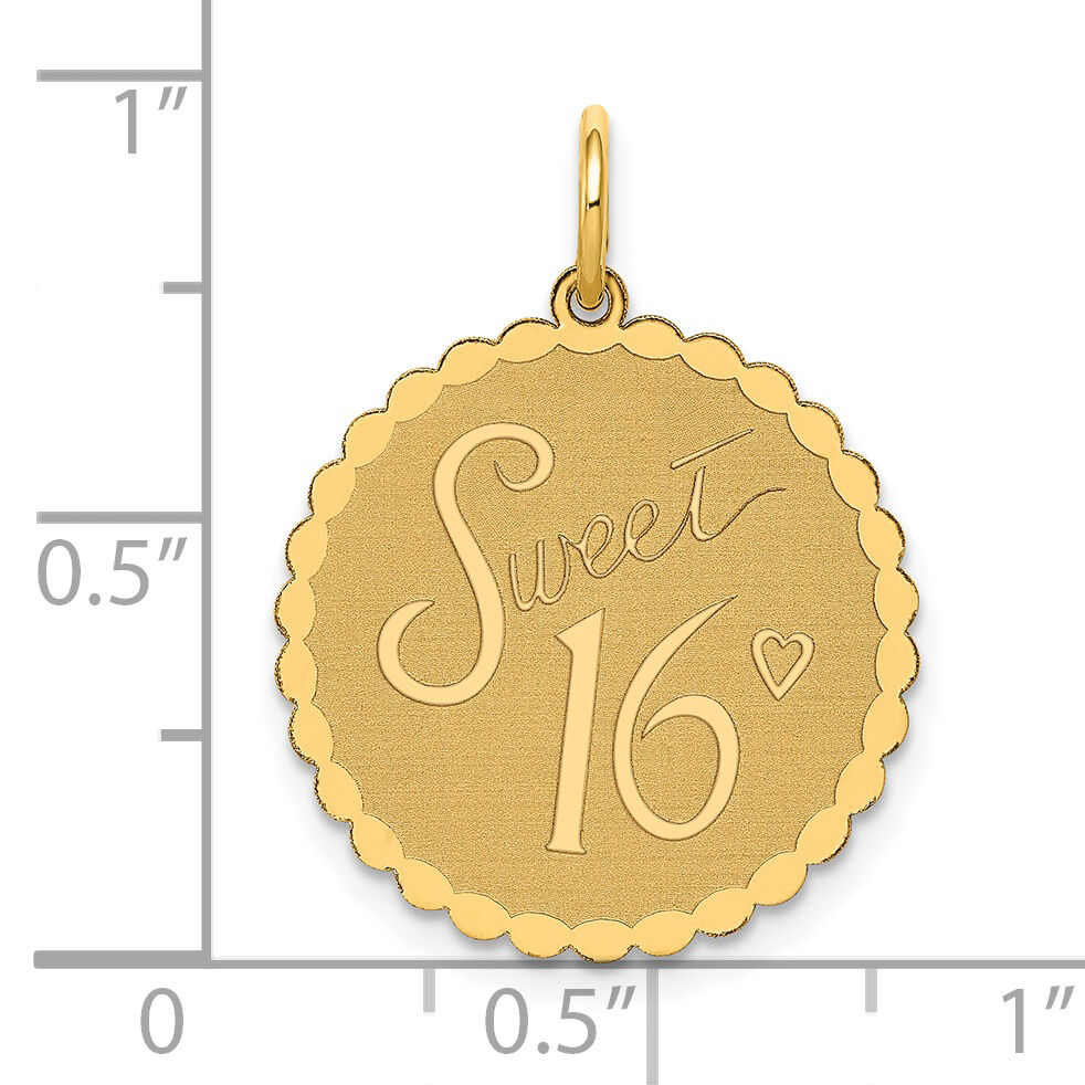 14k SWEET 16 Disc Charm-XAC751