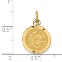 14k HAPPY BIRTHDAY Disc Charm-XAC8