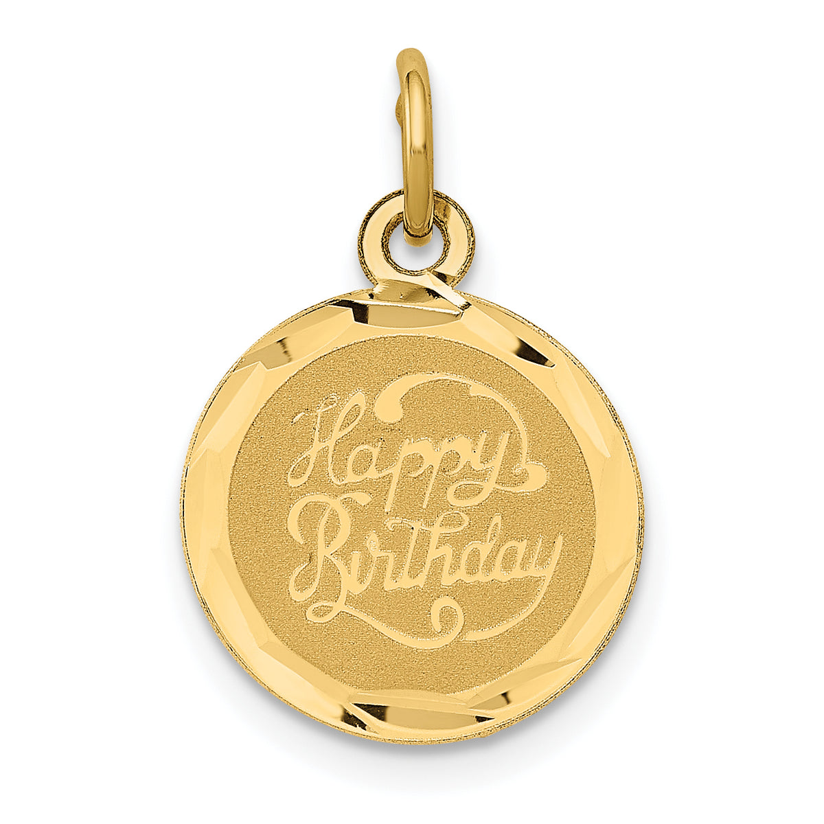 14k HAPPY BIRTHDAY Disc Charm-XAC8