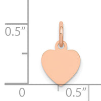 14K Rose Polished Heart Shaped Disc Pendant-XAC806