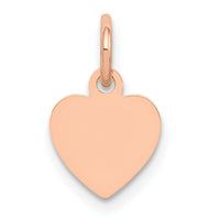 14K Rose Polished Heart Shaped Disc Pendant-XAC806