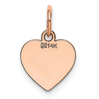 14K Rose Polished Heart Shaped Disc Pendant-XAC807