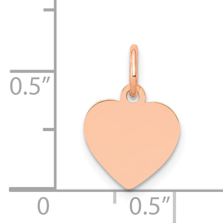 14K Rose Polished Heart Shaped Disc Pendant-XAC807