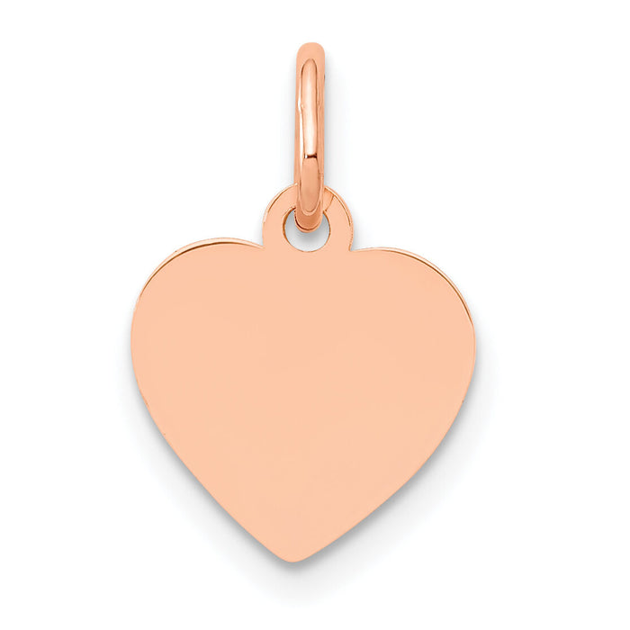 14K Rose Polished Heart Shaped Disc Pendant-XAC807