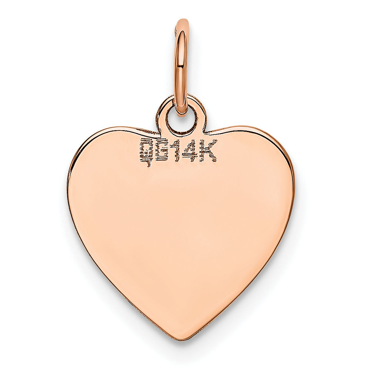 14K Rose Polished Heart Shaped Disc Pendant-XAC808