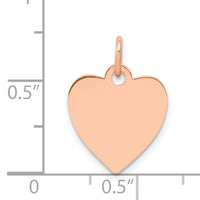 14K Rose Polished Heart Shaped Disc Pendant-XAC808