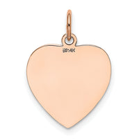 14K Rose Polished Heart Shaped Disc Pendant-XAC809